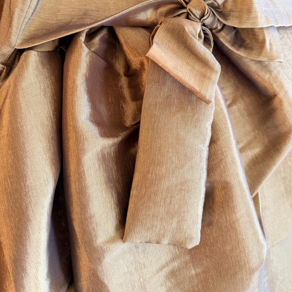 Jasmine Bronze Satin Skirt with Elegant Bow